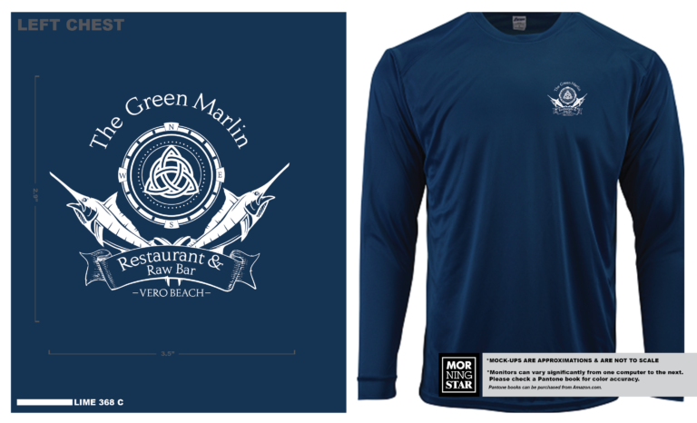 Green Marlin Restaurant_DENALI Retail Full Color Green Marlin Shirts_Mock Ups_SM0210_Navy_LC